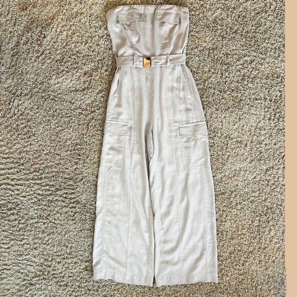Zara Pants - ZARA Sleeveless Linen Jumpsuit in Size Small New with Tags NWT